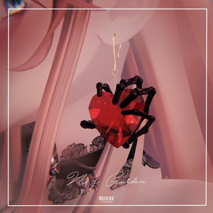[3Dモデル]ハート骸骨イヤリング_Heart Bone Earrings