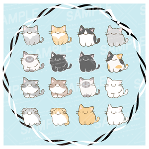 【素材(期間限定 無償)】ねこ 16種＋リボン2 種
