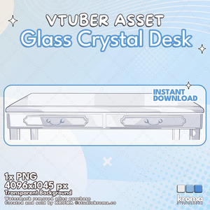VTUBER ASSET | Glass Crystal Desk