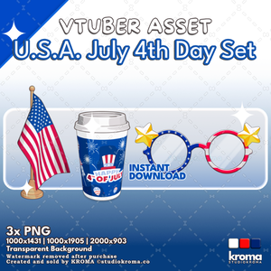 VTUBER ASSET | USA July 4th Day Set