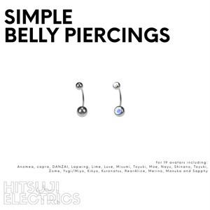 Simple Belly Piercings【VRChat向け汎用モデル / 一部アバターの位置調整済みPrefab同梱】 缩略图 2