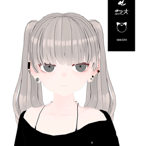 【３Dモデルアクセサリ】アングラの子4 CostomHair TwinTale_A01
