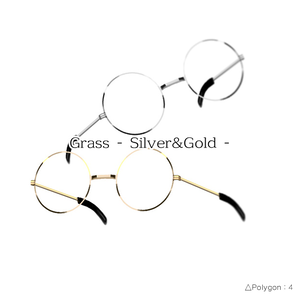  ３Dモデル - Grass - silver＆gold - 4poligon