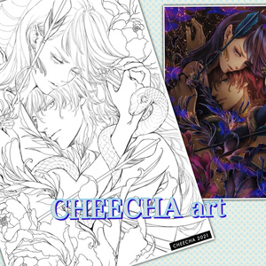 幻夢のとばり 塗り絵 オリジナル線画 Cheecha Booth