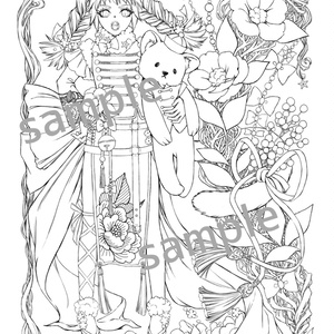 あかゆにゅ〜む塗り絵×150枚 ゆりの花の塗り絵が無料！ぬりえワールド