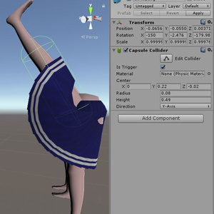 Unity2017対応VRC想定Clothスカートサンプル