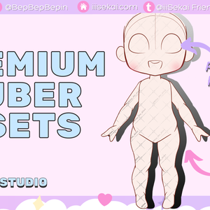 チビ二次元Vtuberアセット - 男女兼用チビ全身モデルベース