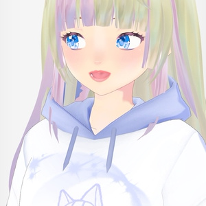 Vroid blue cat hoodie