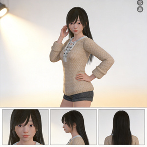 リアル調3D VRMキャラクター　女の子　坂倉あやね