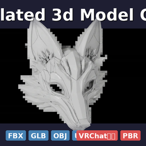Single Isolated 3d Model Of Kitsune (FBX, GLB, OBJ, USDZ/PBR)