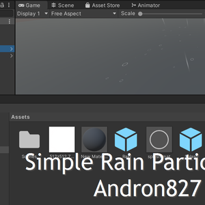 Free - Simple Rain Particles with Splash. Script, Sound and Button - for VRChat Worlds