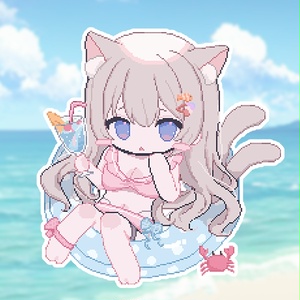 ドット絵♡水着にゃもアクリルキーホルダー
