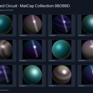 Sugared Circuit · MatCap Collection 98DB8D
