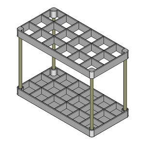【ツールスタンド】20mm×20mm-18セル（上下パーツ）【STL、STEP】