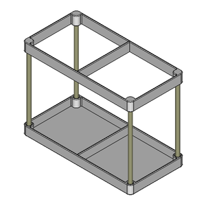 【ツールスタンド】60mm×60mm-2セル（上下パーツ）【STL、STEP】
