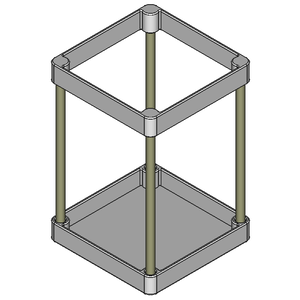 【ツールスタンド】60mm×60mm-1セル（上下パーツ）【STL、STEP】
