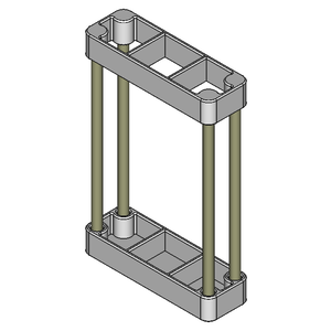 【ツールスタンド】20mm×20mm-3セル（上下パーツ）【STL、STEP】