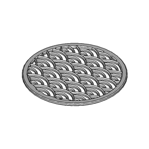 【和柄コースター】青海波（Φ90×3mm）【STL、STEP】