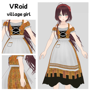 【VRoid】村娘ドレス｜Villager Dress｜VRoid Outfit