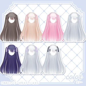 Hair3Dmodel_GothicStraightHalfTwin 缩略图 3