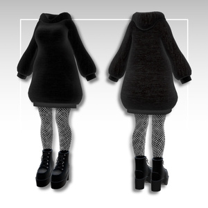 【桔梗用】パーカーワンピ３点セット　Hoodie Dress 3-Piece Set - For Kikyo 缩略图 4