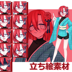 【立ち絵素材】赤髪白目少女
