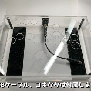 自作11ボタン対応レバーレスアケコンケースのみ(透明アクリルケース)