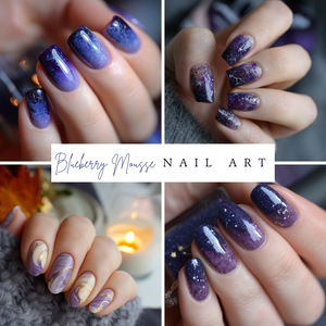 🌌【ネイルデザイン素材】Blueberry Mousse Night｜ブルーベリームースの夜 ネイルアート10点セット🌌