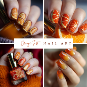 🍊【ネイルデザイン素材】Orange Tart Nail｜オレンジタルトネイルアート11点セット🍊