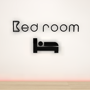 シンプルルームサイン「Bedroom」　VRChat向け
