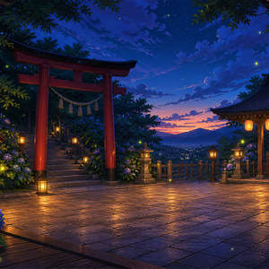 【サイズ選択・各5枚】夏の蛍・和風夜景 配信背景素材｜商用利用可