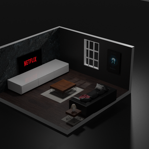 Isometric Netflix Room