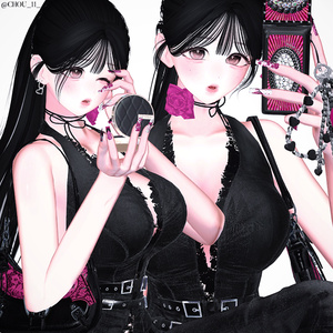 [VRChat] +9アバター対応+ Scarlet Desire Set (Nail, Necklace, Bag) 缩略图 5