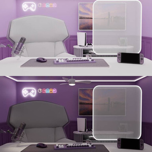 [방송 배경 화면] 配信部屋( VTuber向け）/ purple gamer room assets