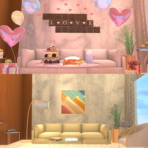[Warudo / environment] Cozy Valentine Living Room