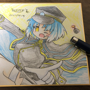 ボンバーガール アサギ 色紙
