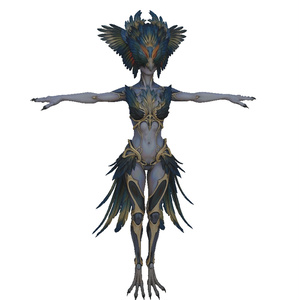 【ギミック付き】オリジナル人外3Dモデル「鳥妖人（ノクティリア）」/VRChat想定 缩略图 4