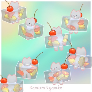 オリジナル3Dモデル「寒天にゃんこ」 缩略图 2