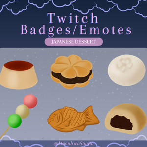 Twitch Badges & Emotes | 6 Japanese Desserts