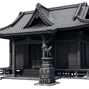 3Dモデル「冬の神社」