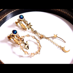 再再再販 FF14 月 レアチェコガラス メネフィナ ピアス イヤリング