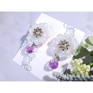 再再再販 FF14 月 レアチェコガラス メネフィナ ピアス イヤリング