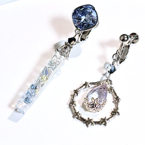 再再再販 FF14 月 レアチェコガラス メネフィナ ピアス イヤリング