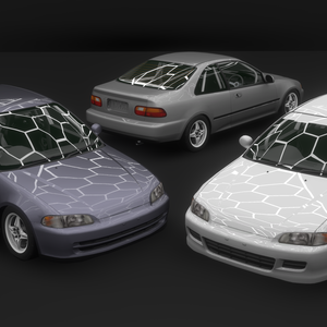 【VRChat・CHIKUWA VEHICLE SYSTEM 2対応】90年代前期の市民向けコンパクトカー『EG-Sports』(競技仕様)
