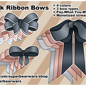 [VTuber Asset] Silk Ribbon Bows (Free)