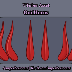 [VTuber Assets] Oni Horns (Live2D) (Free)