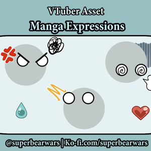 [VTuber Assets] Manga Expressions (Free)