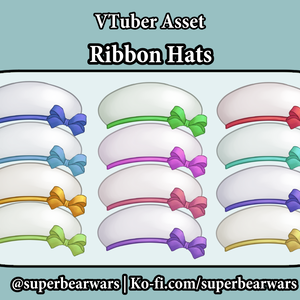 [VTuber Asset] Ribbon Hats