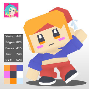 【Free/無料】Colly (コリー)【3Dモデル/リグ】【ローポリゴン】