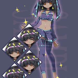 【立ち絵素材】ファンタジー女性〈星〉（表情差分PNG/角、羽などのオプション付PSD）